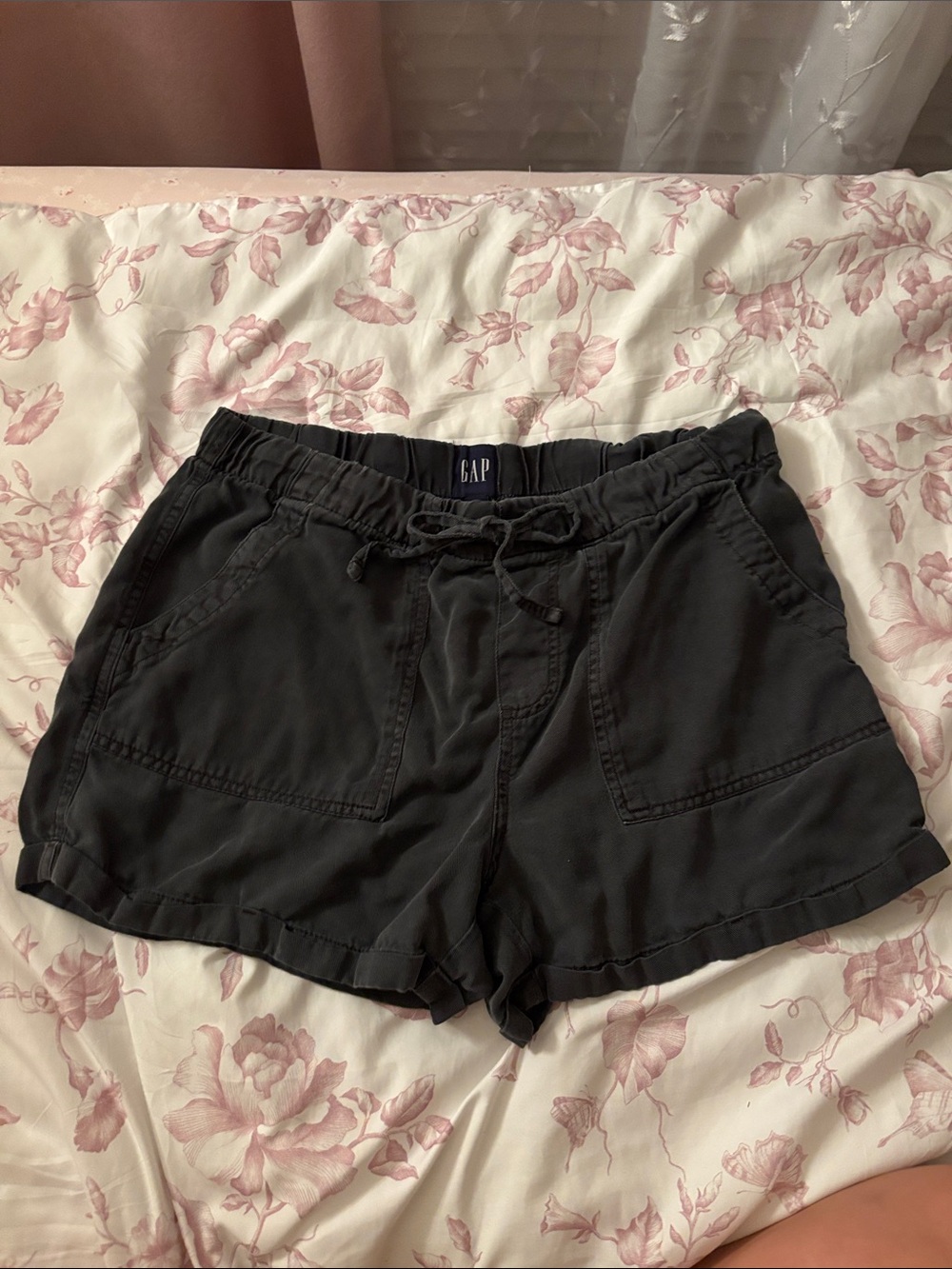 GAP Women's Black High-Rise Drawstring Shorts
